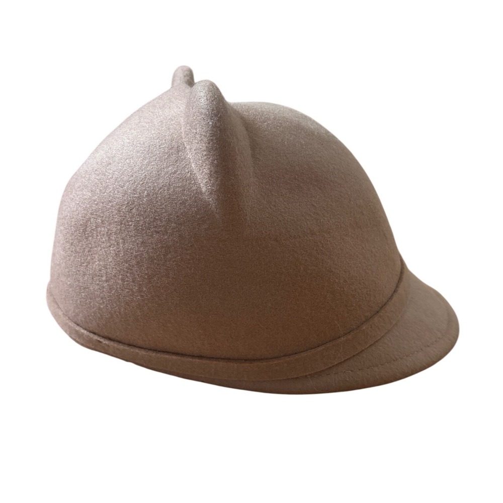 Zara Cat Ear Felt Cap Girls Tan Equestrian Style Hat SIZE OS